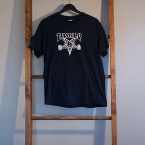 Thrasher Black and White Baphomet Tee